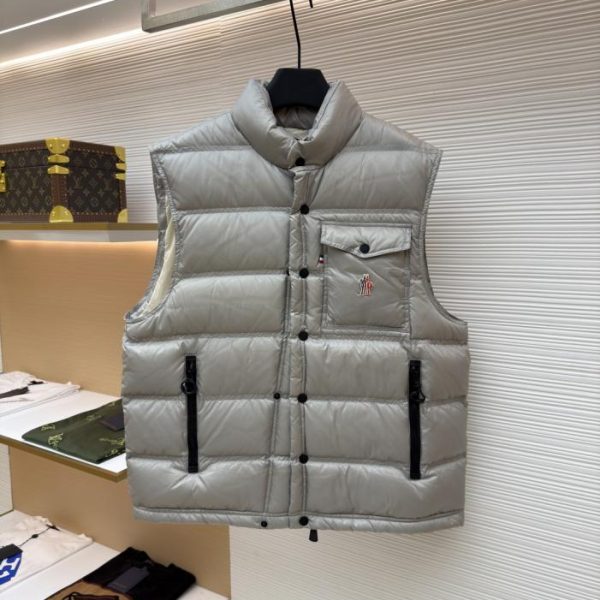 designer,replica,clothing,fake,1:1,lv,luxury,high quality MONCLER down vest with reflective logo (7SCIT)
