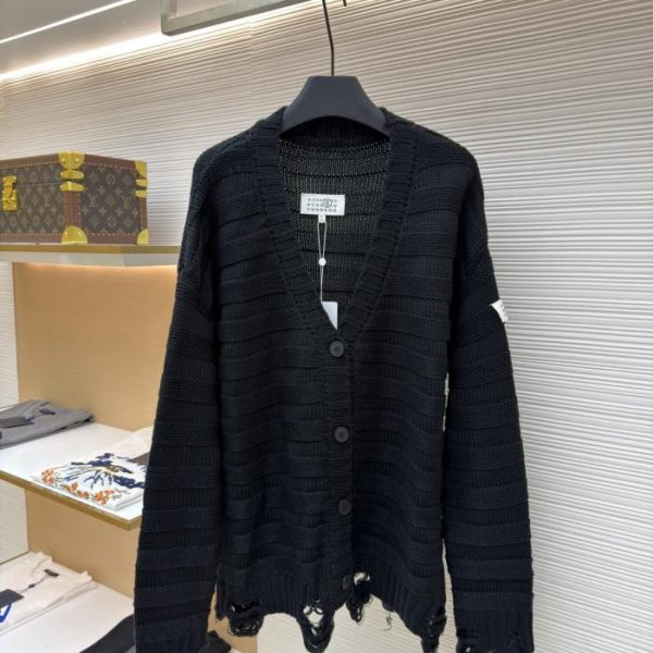 designer,replica,clothing,fake,1:1,lv,luxury,high quality Maison Margiela Wool Blend Destroyed Cardigan (A2RN2)