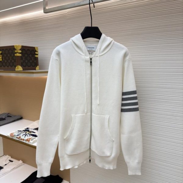 designer,replica,clothing,fake,1:1,lv,luxury,high quality THOM BROWNE Four-Bar Zip Hoodie (AQ2BW)