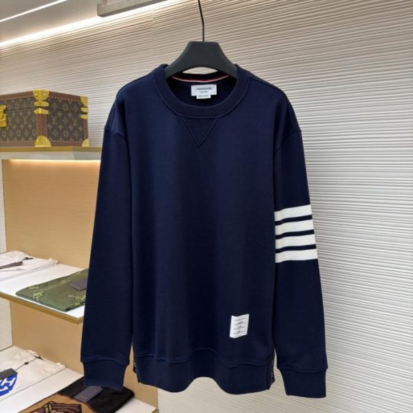 designer,replica,clothing,fake,1:1,lv,luxury,high quality Thom Browne classic four-bar crew neck sweatshirt with slit hem (0Q0HV)