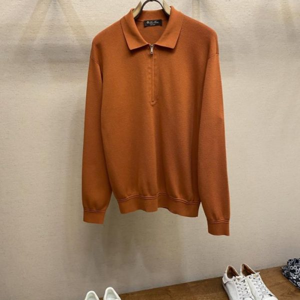 designer,replica,clothing,fake,1:1,lv,luxury,high quality LP Heavyweight Knit Zipper Long Sleeve Polo Shirt (O63ON)