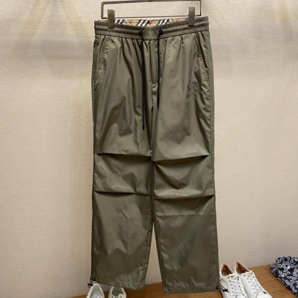 designer,replica,clothing,fake,1:1,lv,luxury,high quality Burberry Autumn/Winter New Army Green Warhorse Logo Drawstring Pants Casual Pants (WWFSH)
