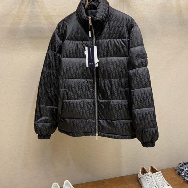 designer,replica,clothing,fake,1:1,lv,luxury,high quality Dior Stand Collar Dark Pattern Down Jacket (HQCFY)