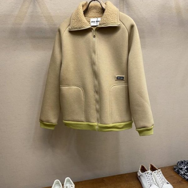 designer,replica,clothing,fake,1:1,lv,luxury,high quality MiuMiu Lambswool Polar Fleece Jacket (YGSGR)