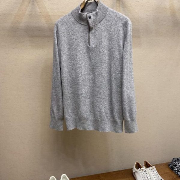 designer,replica,clothing,fake,1:1,lv,luxury,high quality Zzegna Stand Collar Half-Zip Cashmere Blend Sweater (I5YIM)