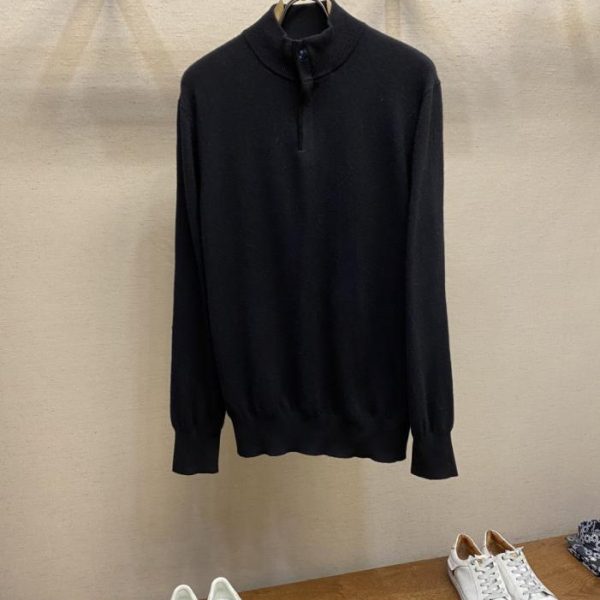 designer,replica,clothing,fake,1:1,lv,luxury,high quality Zzegna Stand Collar Half-Zip Cashmere Blend Sweater (SBYUH)
