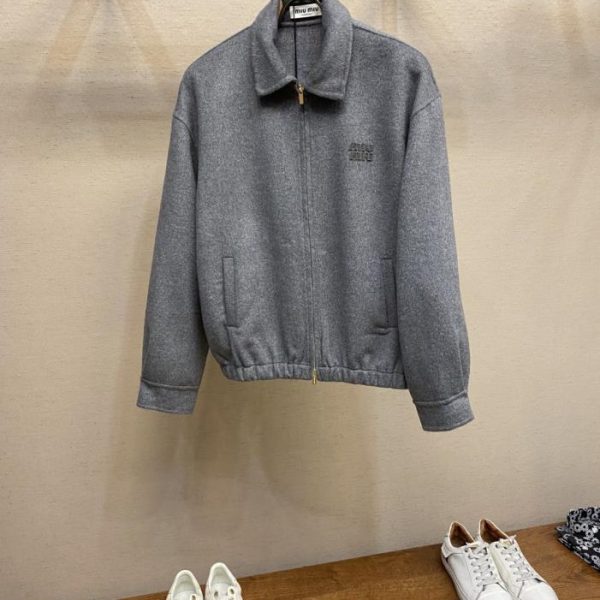 designer,replica,clothing,fake,1:1,lv,luxury,high quality Miu Miu U logo double-layer cashmere jacket (H4T98)