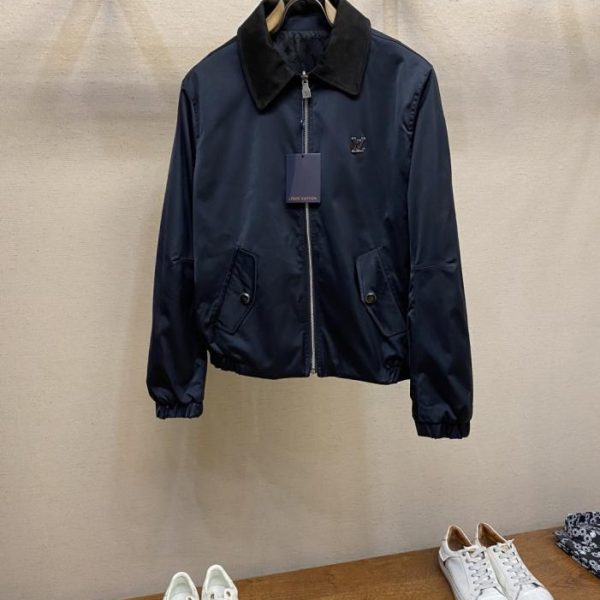 designer,replica,clothing,fake,1:1,lv,luxury,high quality LV logo leather collar double-sided full-print lapel jacket (8Q0B5)