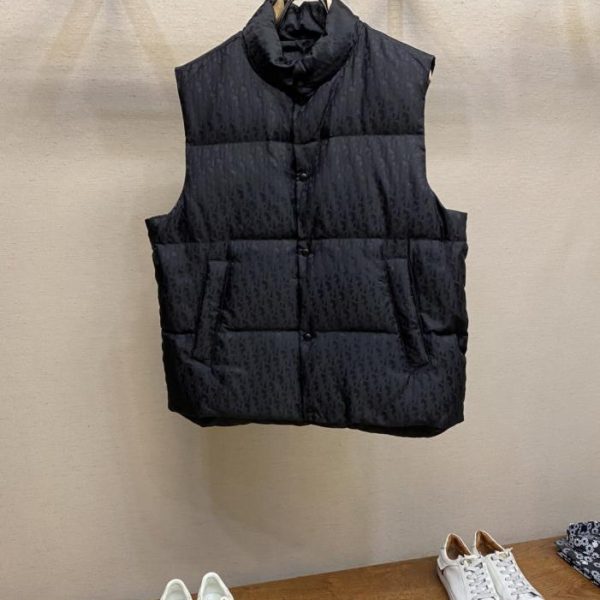 designer,replica,clothing,fake,1:1,lv,luxury,high quality Dior classic jacquard vest down jacket (8QM4F)