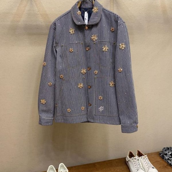 designer,replica,clothing,fake,1:1,lv,luxury,high quality LV heavy decorative details work jacket (RJK35)