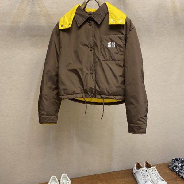 designer,replica,clothing,fake,1:1,lv,luxury,high quality Miu Miu Tech Puff Down Hooded Jacket (561FV)