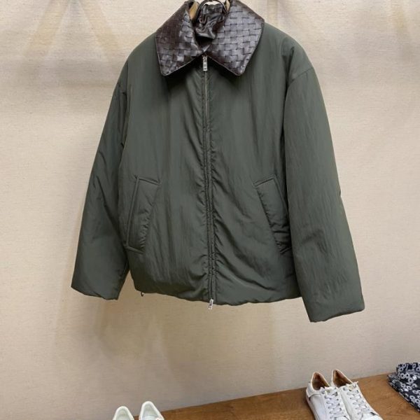 designer,replica,clothing,fake,1:1,lv,luxury,high quality BV Plaid Leather Collar Down Jacket (YBXJF)