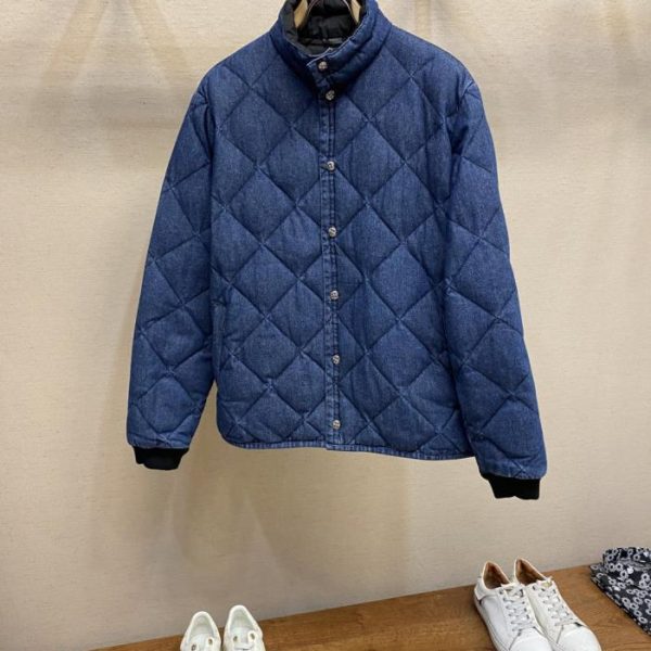 designer,replica,clothing,fake,1:1,lv,luxury,high quality Chrome Hearts Men’s Autumn and Winter Fashion Denim Down Jacket (U1M2J)