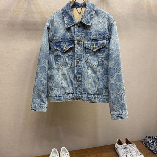 designer,replica,clothing,fake,1:1,lv,luxury,high quality Louis Vuitton’s new DAMIER denim jacket,(YCI9Z)
