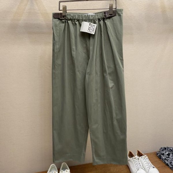 designer,replica,clothing,fake,1:1,lv,luxury,high quality Loewe Army Green Belt Trousers (QR5K0)