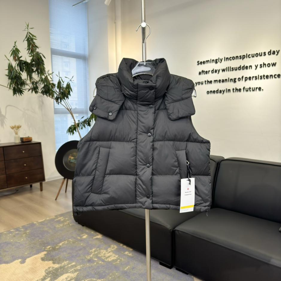 designer,replica,clothing,fake,1:1,lv,luxury,high quality Lululemon Four-grid Vest Women’s Down Jacket Vest Vest with Detachable Hood (82K98)