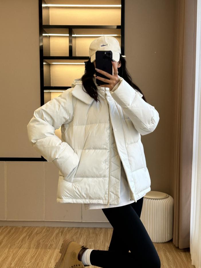 designer,replica,clothing,fake,1:1,lv,luxury,high quality lulu5 grid puff bread coat [bone white] lululemon Wunder Puff five grid series solid color letter logo windproof five grid hooded down jacket (MUY50)