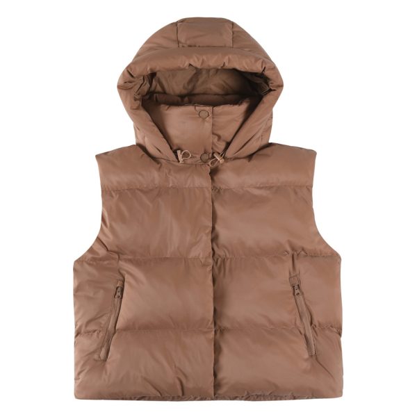 designer,replica,clothing,fake,1:1,lv,luxury,high quality Authentic alo vest A cotton alo yoga GOLD RUSH PUFFER VEST hooded solid color fitted zipper vest (ESSOV)