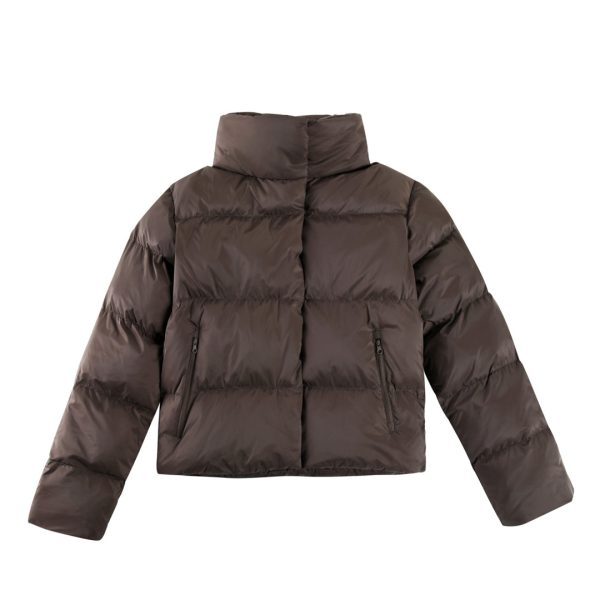 designer,replica,clothing,fake,1:1,lv,luxury,high quality Authentic ALO yoga Kendall style short gold label stand collar down jacket (7LBOU)