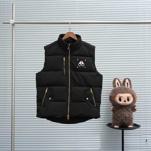 designer,replica,clothing,fake,1:1,lv,luxury,high quality Authentic Moose Knuckles Series straight zipper gold and silver scissors down vest (59FGU)