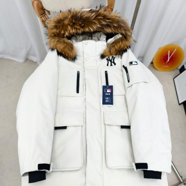 designer,replica,clothing,fake,1:1,lv,luxury,high quality Authentic MLB second generation workwear fur collar MLB thick mid-length down jacket (4SNDQ)