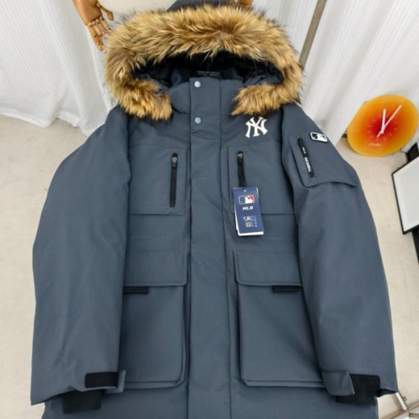 designer,replica,clothing,fake,1:1,lv,luxury,high quality Authentic MLB second generation workwear fur collar MLB thick mid-length down jacket (6DAAB)