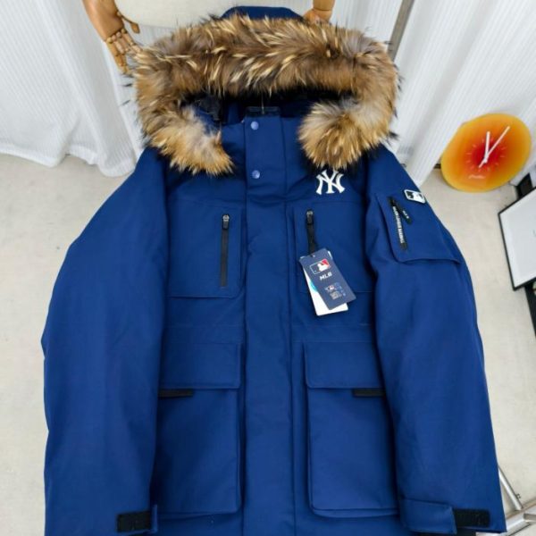 designer,replica,clothing,fake,1:1,lv,luxury,high quality Authentic MLB second generation workwear fur collar MLB thick mid-length down jacket (S7BAZ)