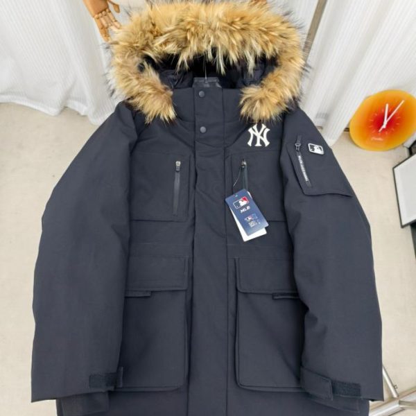 designer,replica,clothing,fake,1:1,lv,luxury,high quality Authentic MLB second generation workwear fur collar MLB thick mid-length down jacket (TNXK8)