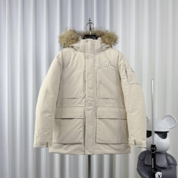 designer,replica,clothing,fake,1:1,lv,luxury,high quality Authentic MLB laminated small label fur collar workwear down jacket MLB Boston Red Sox (M60QU)
