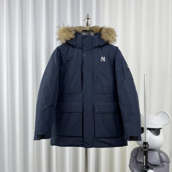 designer,replica,clothing,fake,1:1,lv,luxury,high quality Authentic MLB laminated small label fur collar workwear down jacket MLB Boston Red Sox (N65ST)