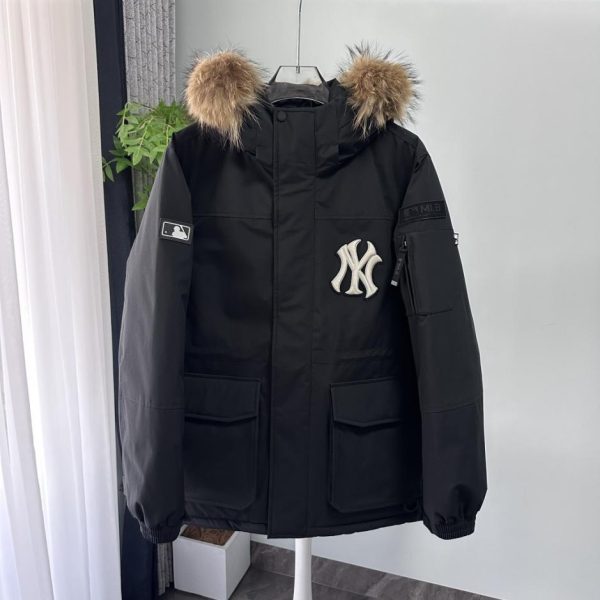 designer,replica,clothing,fake,1:1,lv,luxury,high quality Authentic MLB workwear large logo large fur collar down jacket MLB basic logo New York Yankees (46ESI)