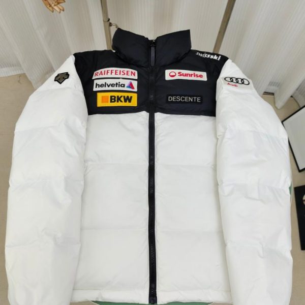 designer,replica,clothing,fake,1:1,lv,luxury,high quality Genuine new red label Descente down jacket, white multi-label Audi logo Ski Style HEAT NAVI short down jacket (QAQTB)