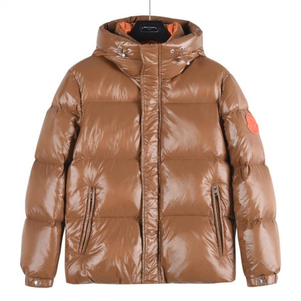 designer,replica,clothing,fake,1:1,lv,luxury,high quality Moncler Parana goose down hooded down jacket with shiny large logo (RKWLF)