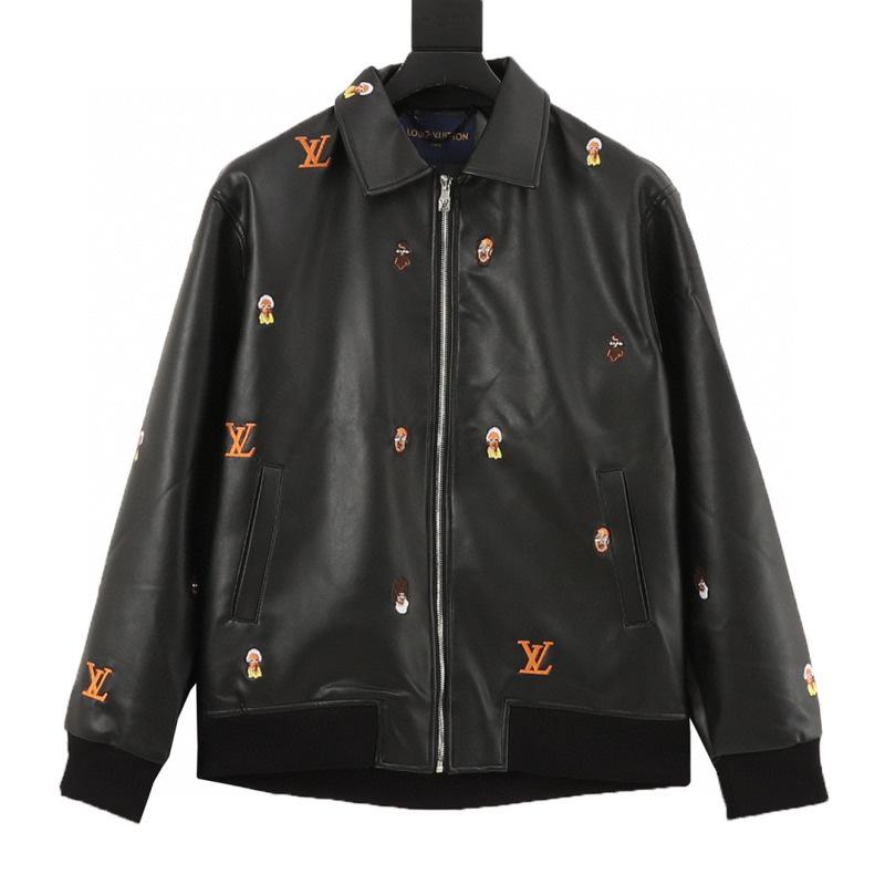 designer,replica,clothing,fake,1:1,lv,luxury,high quality LV Embroidered Logo Cartoon Leather Jacket (B7A0) designer,replica,clothing,fake,1:1,lv,luxury,high quality LV Embroidered Logo Cartoon Leather Jacket (B7A0)