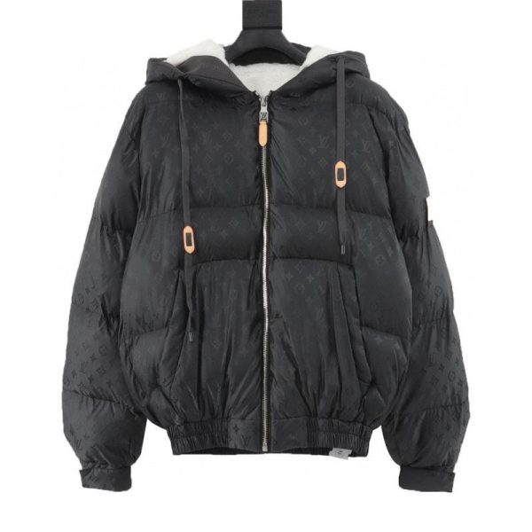 designer,replica,clothing,fake,1:1,lv,luxury,high quality LV SKI Ski Collection Hooded Down Jacket with Subtle Pattern and Emblems (8108)