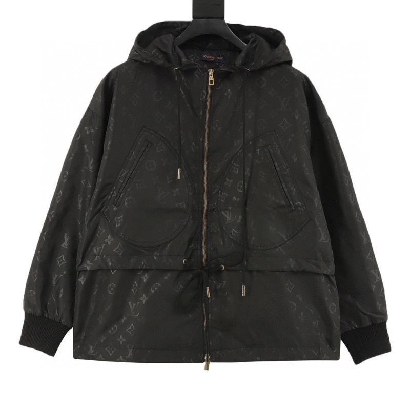 designer,replica,clothing,fake,1:1,lv,luxury,high quality LV monogram print workwear pocket trench coat with zip-up design (629E) designer,replica,clothing,fake,1:1,lv,luxury,high quality LV monogram print workwear pocket trench coat with zip-up design (629E)