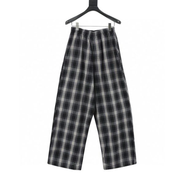 designer,replica,clothing,fake,1:1,lv,luxury,high quality Balenciaga plaid patchwork trousers (19C5)