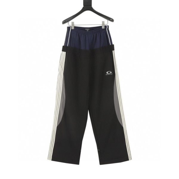 designer,replica,clothing,fake,1:1,lv,luxury,high quality Balenciaga Double Waist Five-Striped Side Track Pants (8E31)