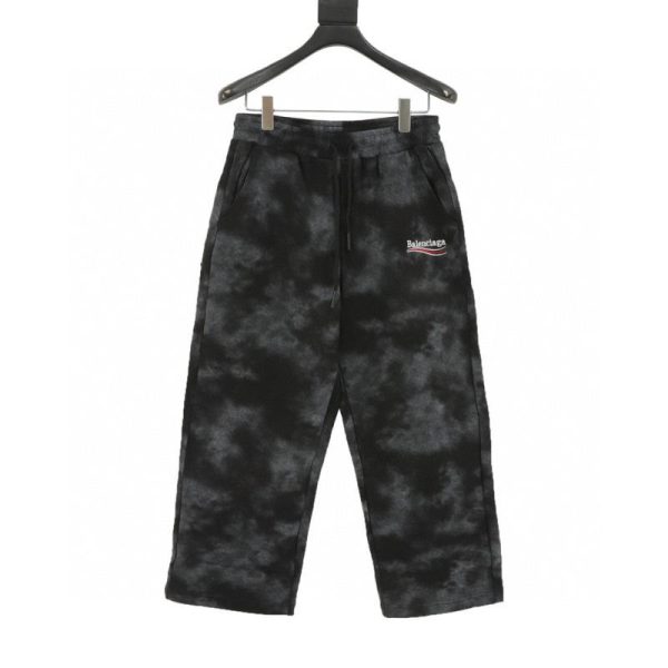 designer,replica,clothing,fake,1:1,lv,luxury,high quality Balenciaga Embroidered Cola Mud-Dyed Washed Trousers (CD69)