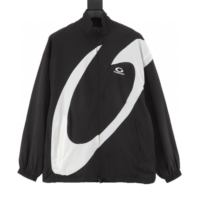 designer,replica,clothing,fake,1:1,lv,luxury,high quality Balenciaga Black and White Windbreaker Jacket with Large Ring Design (BB88) designer,replica,clothing,fake,1:1,lv,luxury,high quality Balenciaga Black and White Windbreaker Jacket with Large Ring Design (BB88)