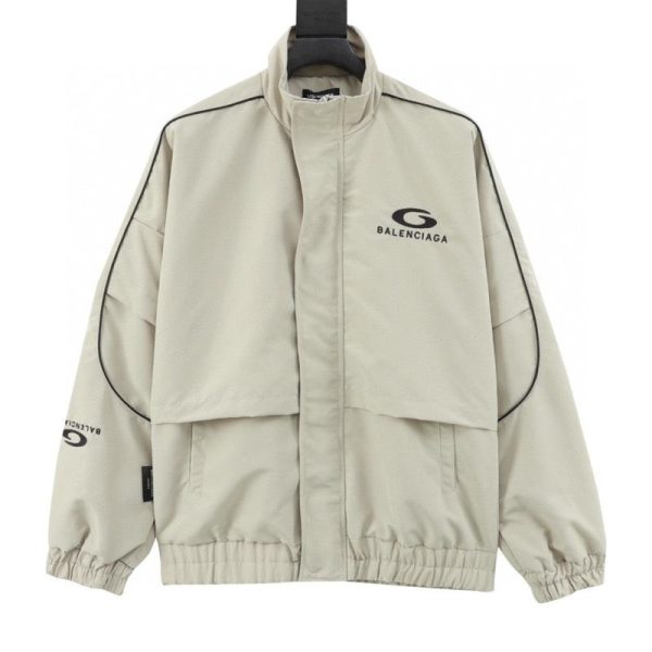 designer,replica,clothing,fake,1:1,lv,luxury,high quality Balenciaga letter embroidered zip-up jacket (F222)