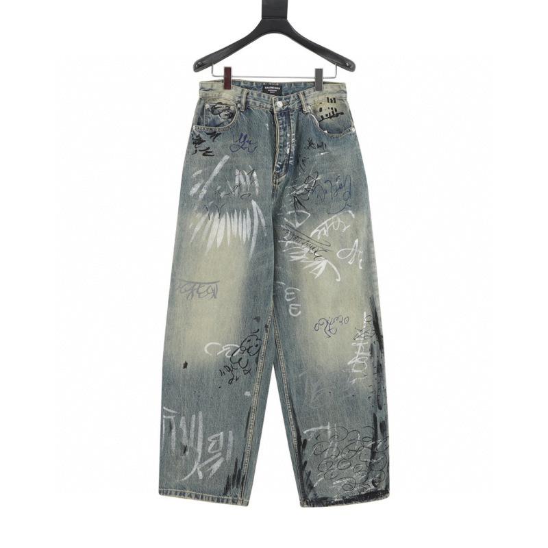 designer,replica,clothing,fake,1:1,lv,luxury,high quality Balenciaga hand-painted washed wide-leg jeans (4217) designer,replica,clothing,fake,1:1,lv,luxury,high quality Balenciaga hand-painted washed wide-leg jeans (4217)