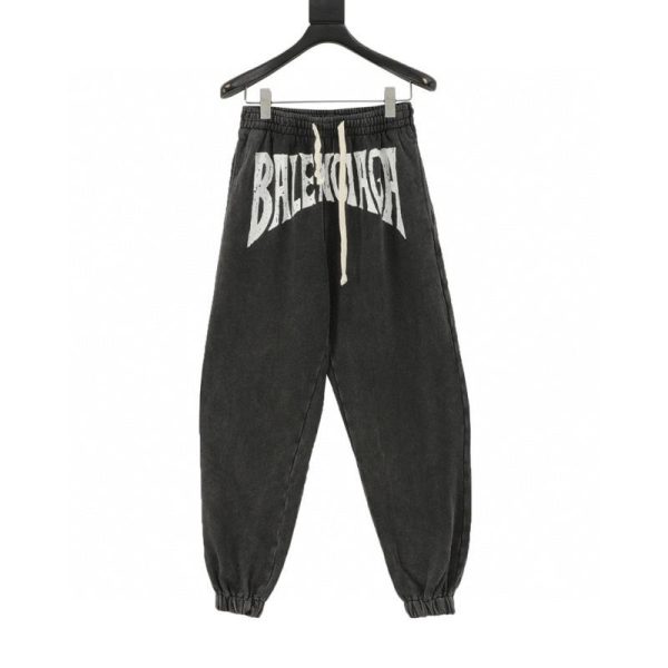 designer,replica,clothing,fake,1:1,lv,luxury,high quality Balenciaga washed letter print webbing trousers (CBE9)