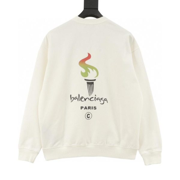 designer,replica,clothing,fake,1:1,lv,luxury,high quality Balenciaga Torch Flame Collaboration New Print Crew Neck Sweatshirt (C2DD)