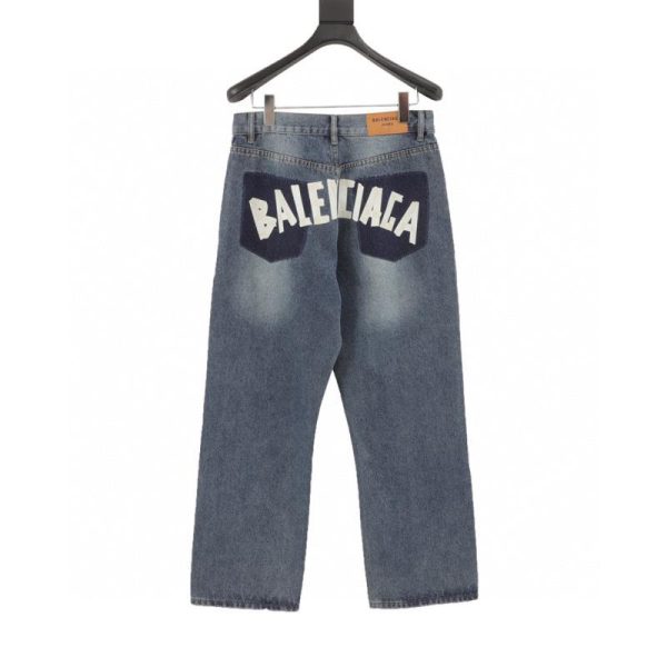 designer,replica,clothing,fake,1:1,lv,luxury,high quality Balenciaga vintage jeans with wavy print (7E71)