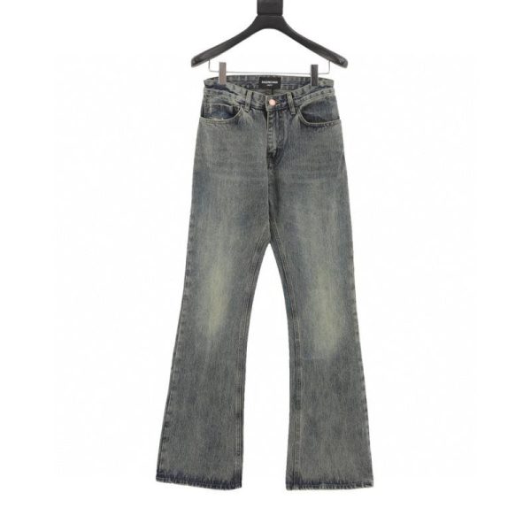 designer,replica,clothing,fake,1:1,lv,luxury,high quality Balenciaga Blue Washed Orange Flare Jeans (5CF2)
