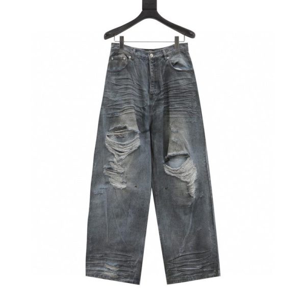 designer,replica,clothing,fake,1:1,lv,luxury,high quality Balenciaga Hidden Dye Ripped Jeans (C069)