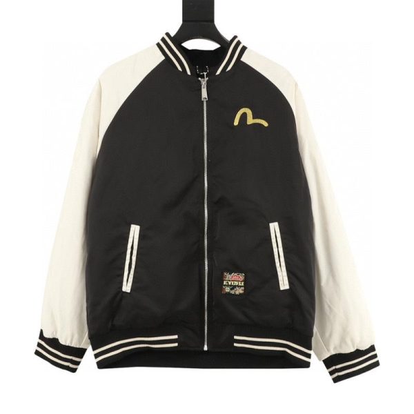 designer,replica,clothing,fake,1:1,lv,luxury,high quality EVISU25 Embroidered Dragon Baseball Jacket (F77C)