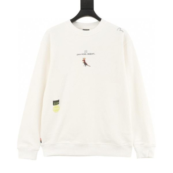 designer,replica,clothing,fake,1:1,lv,luxury,high quality Evisu x Jean Michel Basquiat Oversized M Print Dinosaur Pattern Sweatshirt (8F9B)