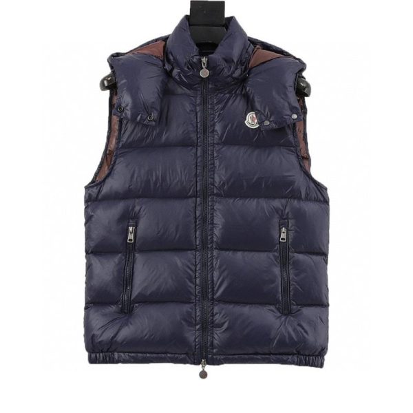 designer,replica,clothing,fake,1:1,lv,luxury,high quality Moncler Maya Hooded Logo Down Vest (C75C)